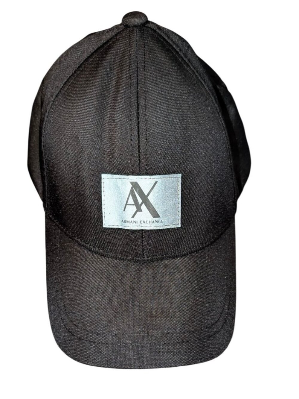 Armani Exchange Black Logo Baseball Cap Stretch-Fit 100% Polyester Unisex Lightw